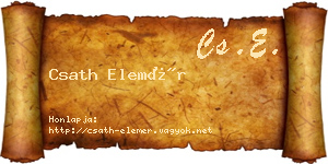 Csath Elemér névjegykártya