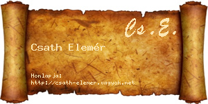 Csath Elemér névjegykártya